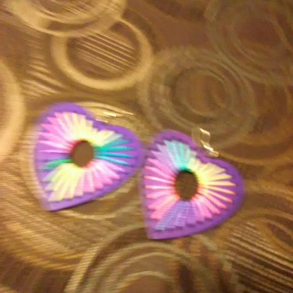 Colorful heart earrings